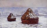 Claude Monet Grainstacks_ Snow Effect painting